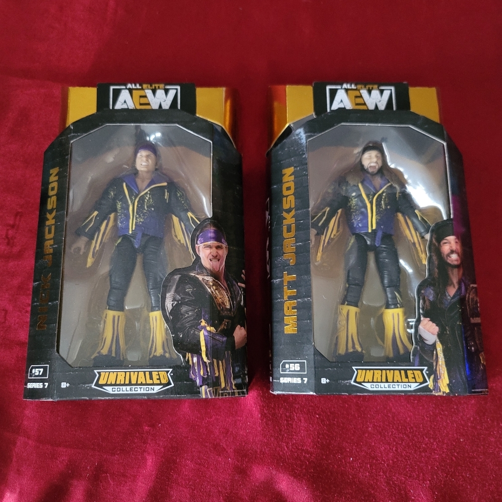 AEW Unrivaled Collection Series 7 YOUNG BUCKS Matt & Nick Jackson #56 & #57 NIB